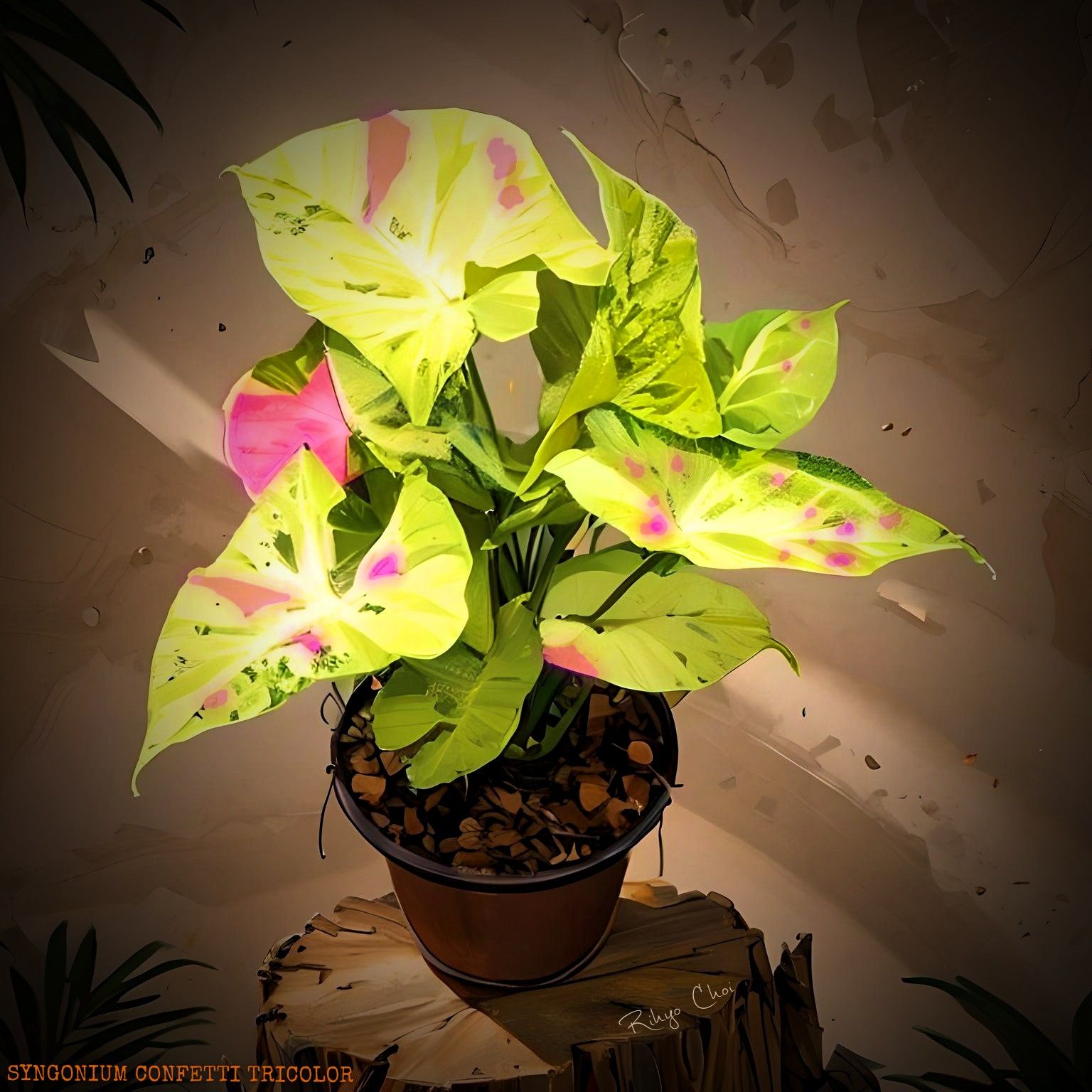 Photo of the plant species Syngonium Confetti Tricolor by @JenobiBLU named Confehfeh on Greg, the plant care app