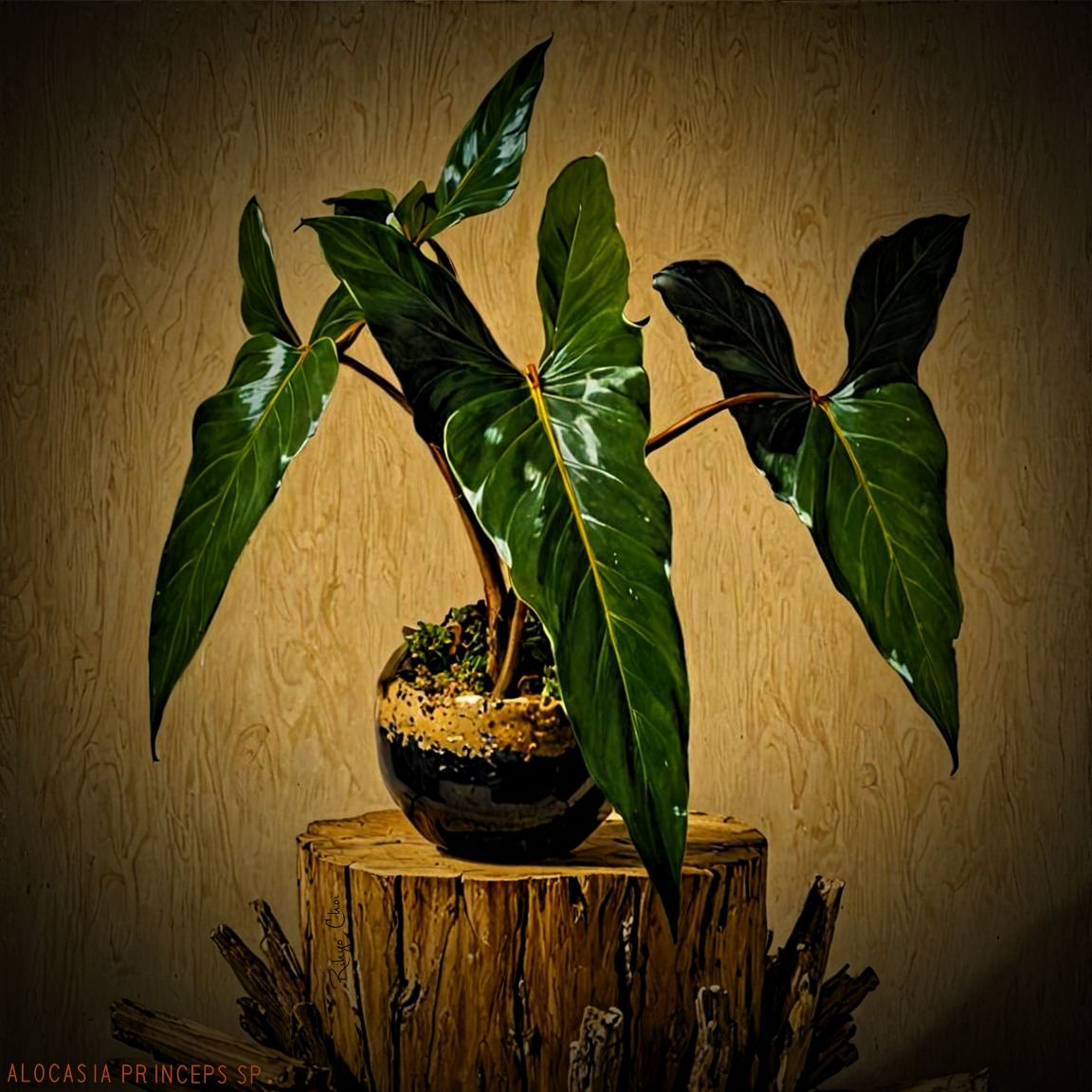 Photo of the plant species Alocasia 'Principiculus' by @JenobiBLU named Porsche on Greg, the plant care app