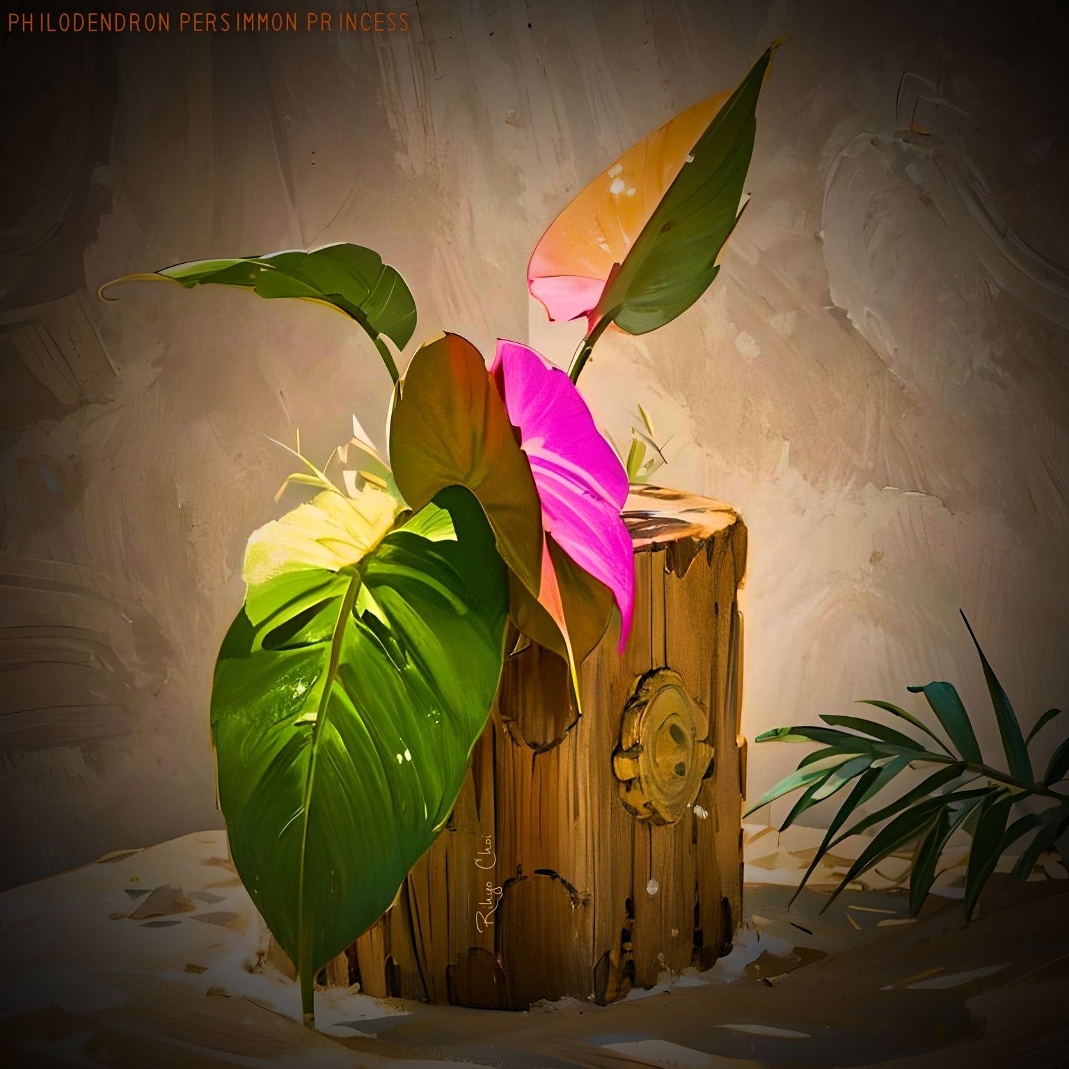 Photo of the plant species Philodendron Persimmon Princess by @JenobiBLU named Noriega on Greg, the plant care app