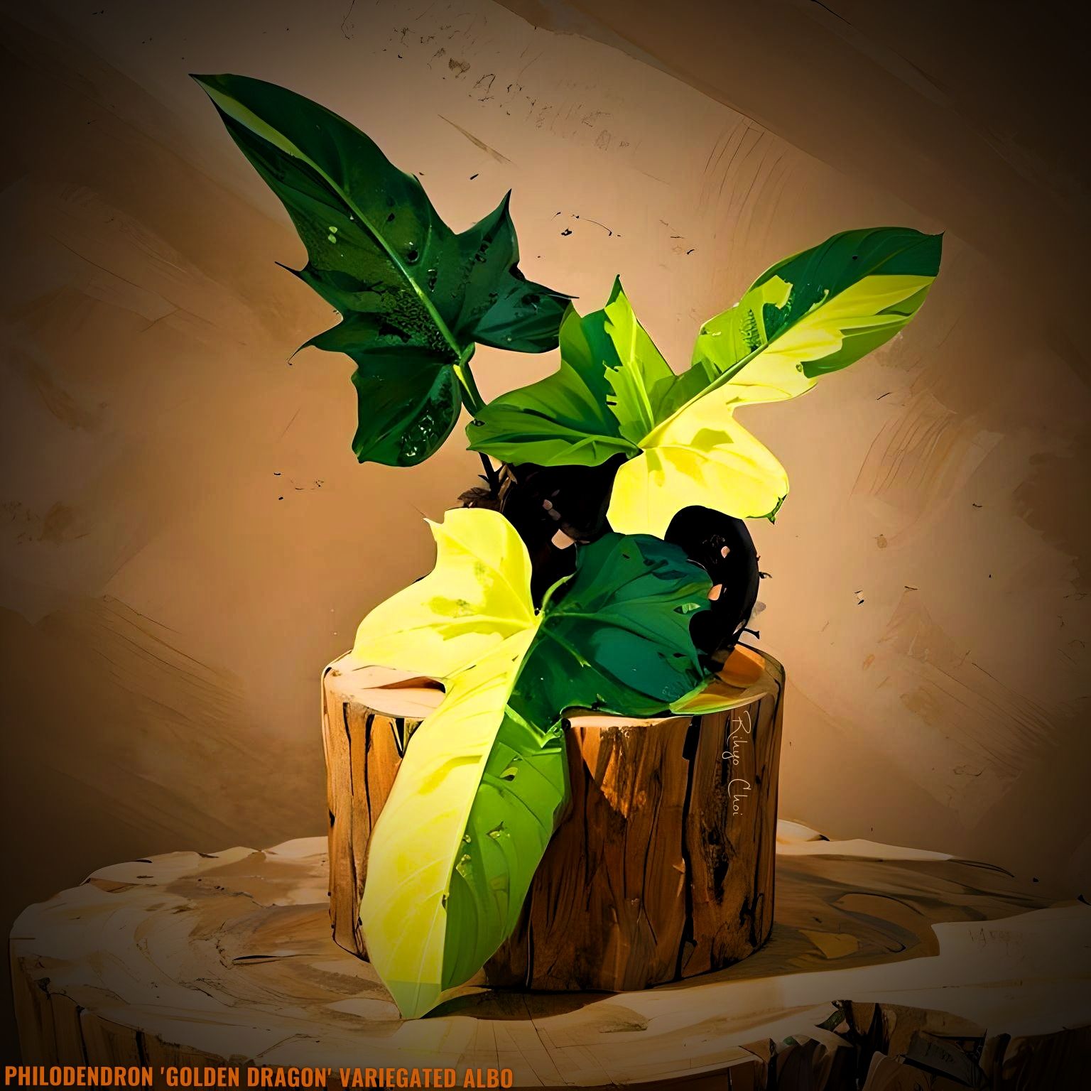 Photo of the plant species Philodendron 'Golden Dragon Variegated' by @JenobiBLU named Corleone on Greg, the plant care app