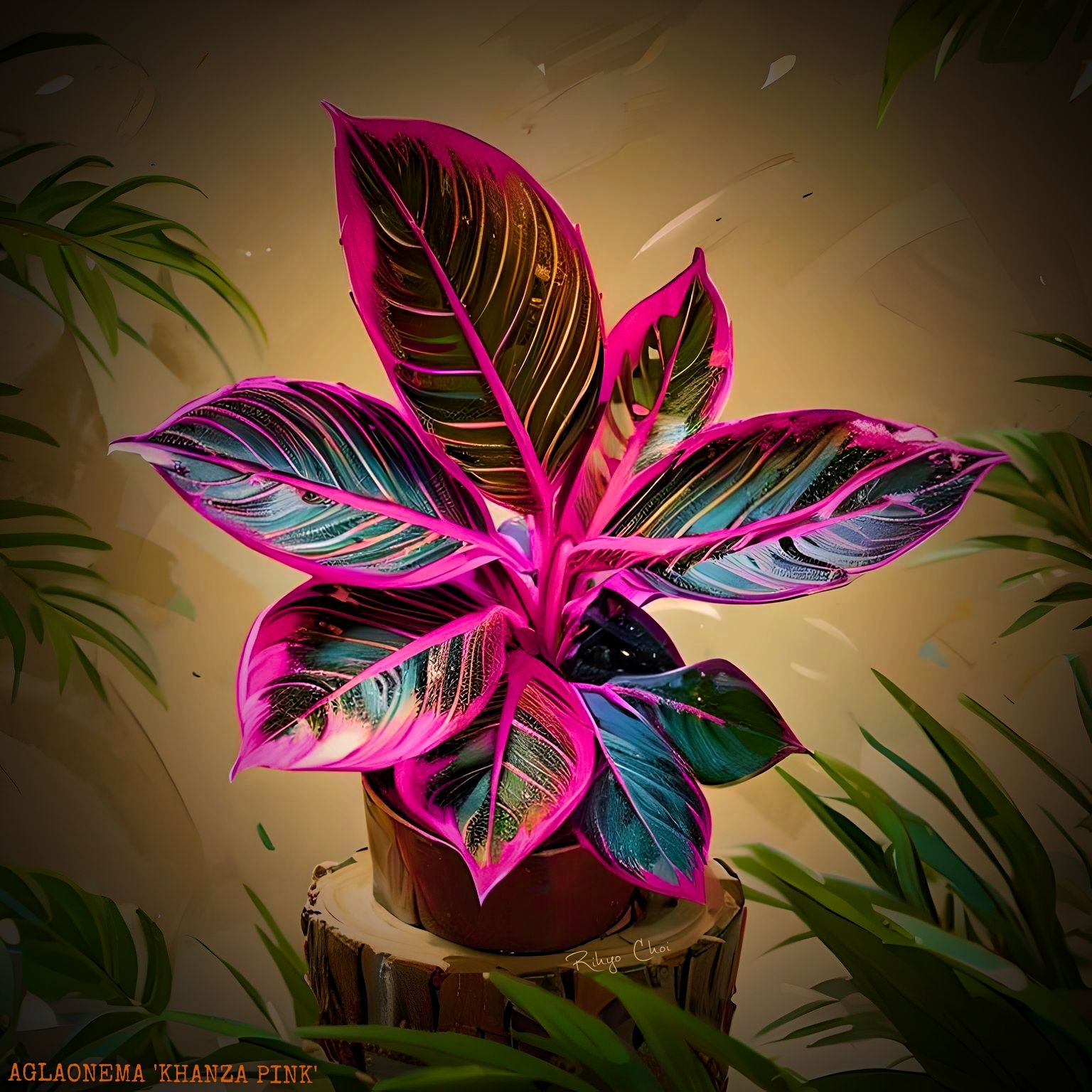 Photo of the plant species Aglaonema 'Pink Khanza' by @JenobiBLU named Mimosa on Greg, the plant care app