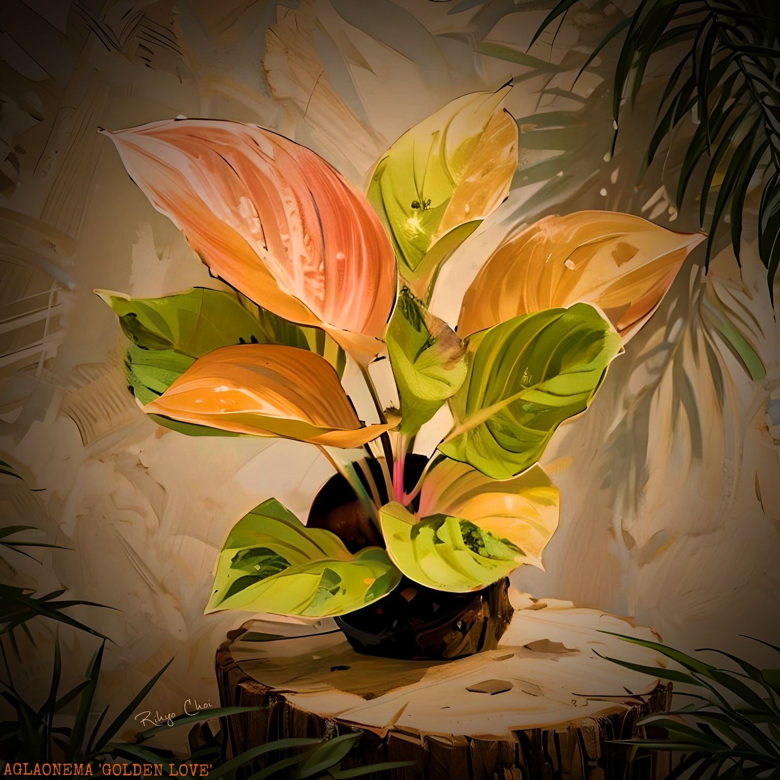 Photo of the plant species Aglaonema 'Golden Love' by @JenobiBLU named Golo on Greg, the plant care app