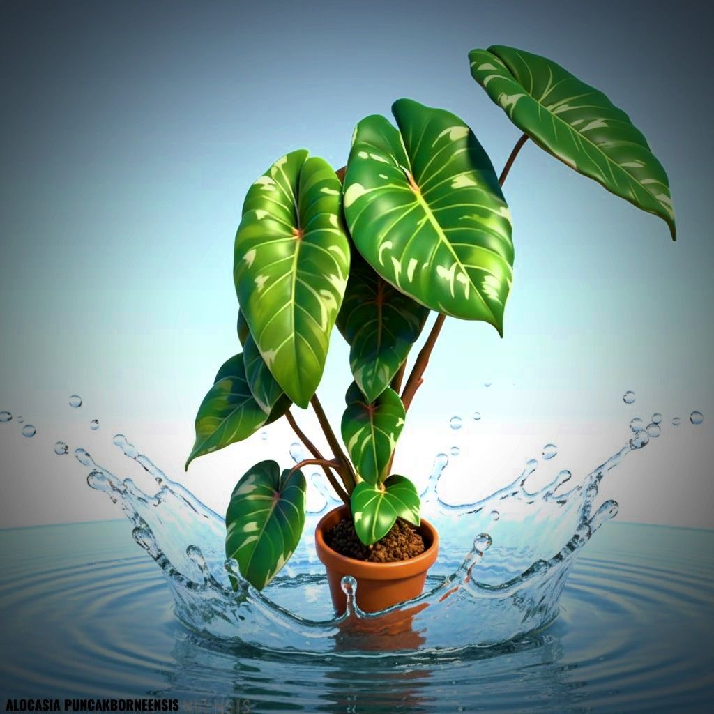 Photo of the plant species Alocasia puncakborneensis by @JenobiBLU named Punkie on Greg, the plant care app