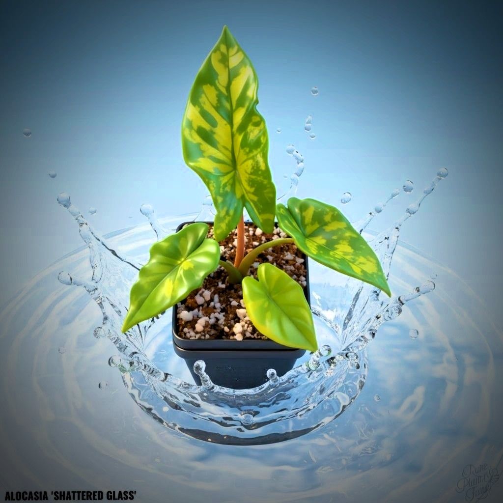 Photo of the plant species Alocasia Shattered Glass by @JenobiBLU named Shardz on Greg, the plant care app