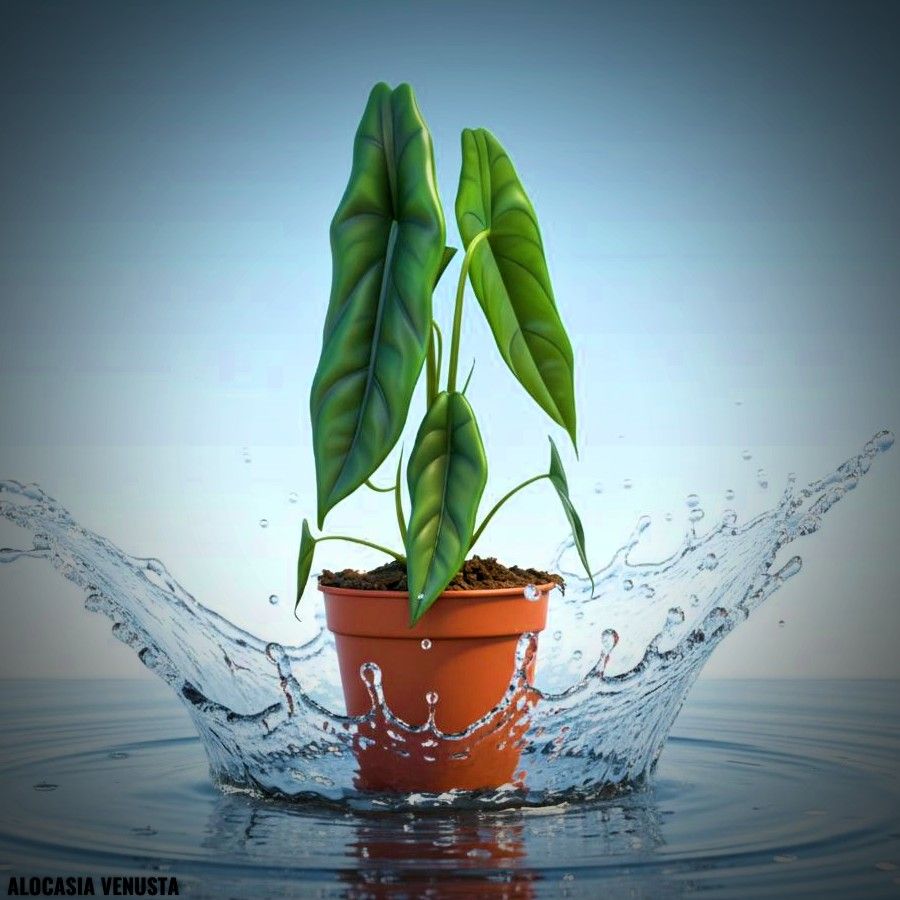 Photo of the plant species Alocasia Venusta by @JenobiBLU named Versacè on Greg, the plant care app
