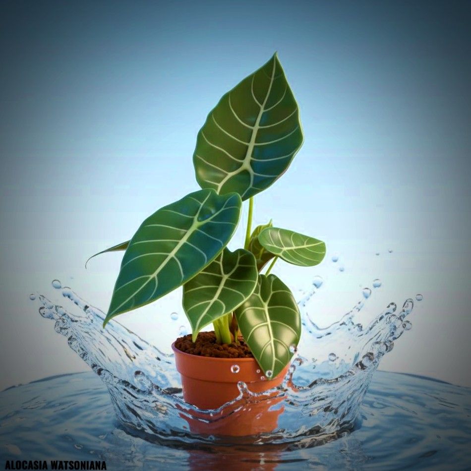 Photo of the plant species Alocasia Watsonia by @JenobiBLU named Watson on Greg, the plant care app
