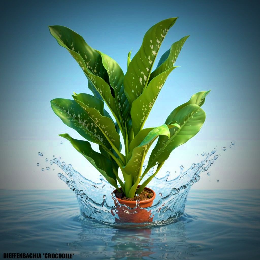 Photo of the plant species Dieffenbachia 'Crocodile' by @JenobiBLU named Sobek on Greg, the plant care app