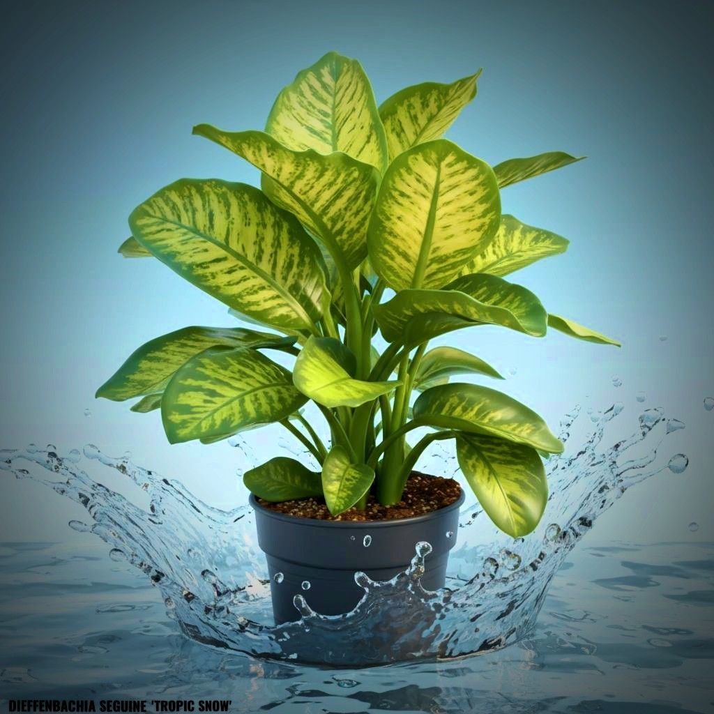 Photo of the plant species Dumbcane Tropic Snow by @JenobiBLU named Kane on Greg, the plant care app